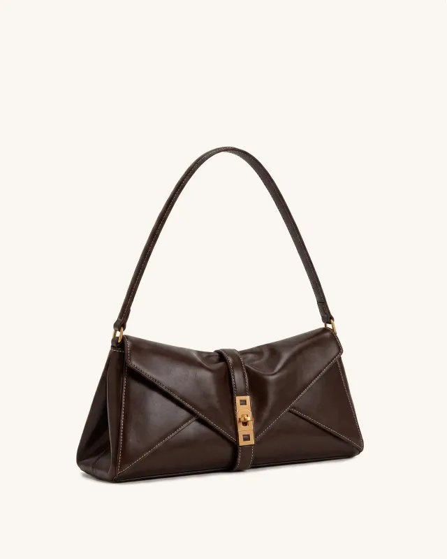 Noor Envelope Shoulder Bag - Dark Brown made by JW PEI