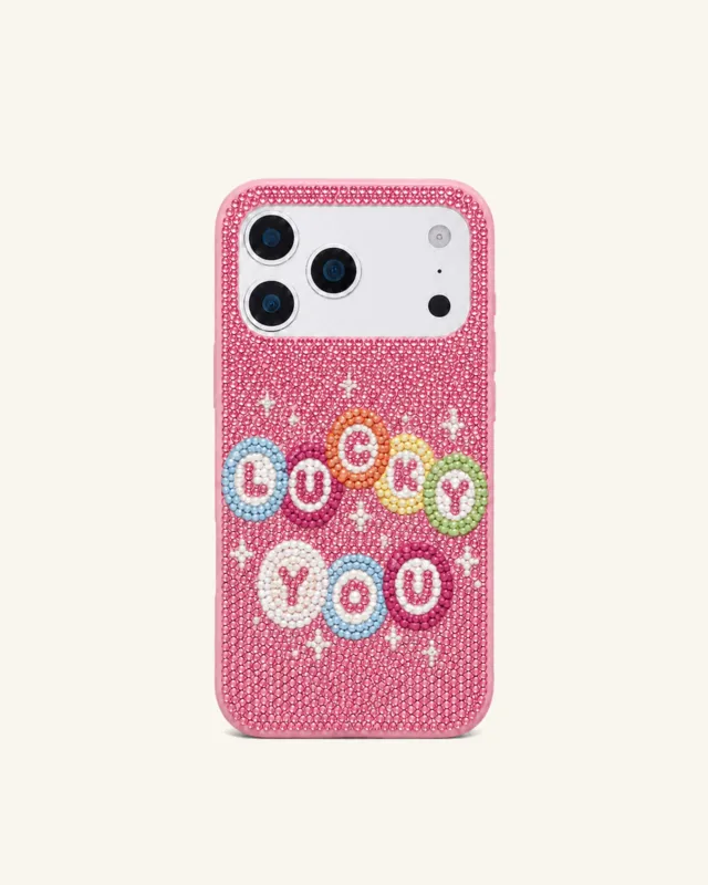 Lucky You Artificial Crystal Phone Case - Pink made by JW PEI