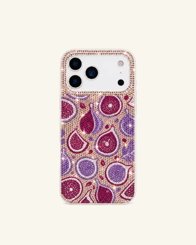Fig Pattern Artificial Crystal Phone Case - Rose Gold made by JW PEI