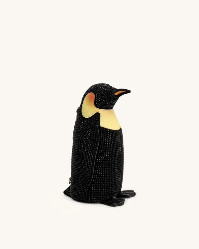 Pia Penguin Artificial Crystal Crossbody Bag - Black made by JW PEI