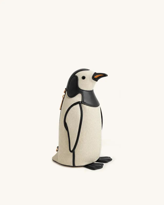 Pia Penguin Crossbody Bag - Black Canvas made by JW PEI