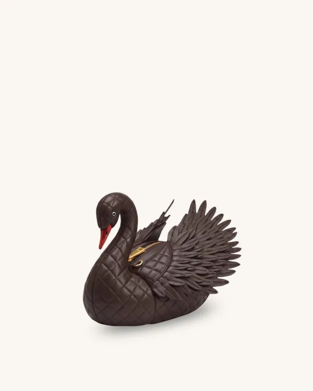 Alani Quilting Swan Shaped Crossbody Bag - Dark Brown made by JW PEI