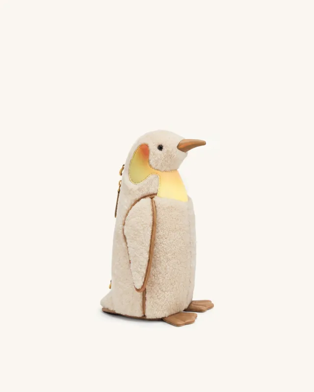 Pia Penguin Faux Fur Crossbody Bag - Off White made by JW PEI