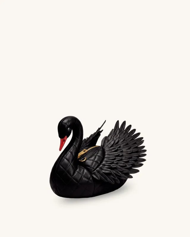 Alani Quilting Swan Shaped Crossbody Bag - Black made by JW PEI