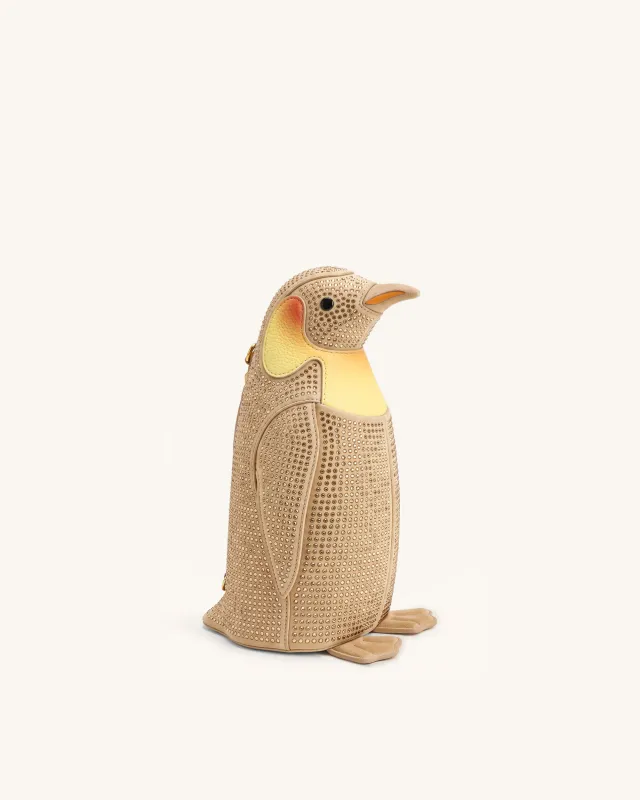 Pia Penguin Artificial Crystal Crossbody Bag - Champagne made by JW PEI