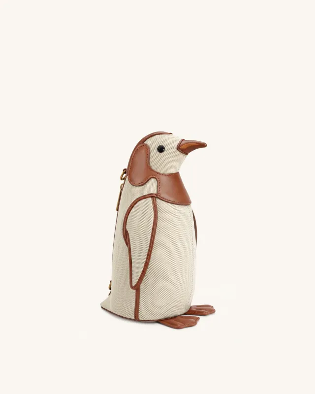 Pia Penguin Crossbody Bag - Brown Canvas made by JW PEI