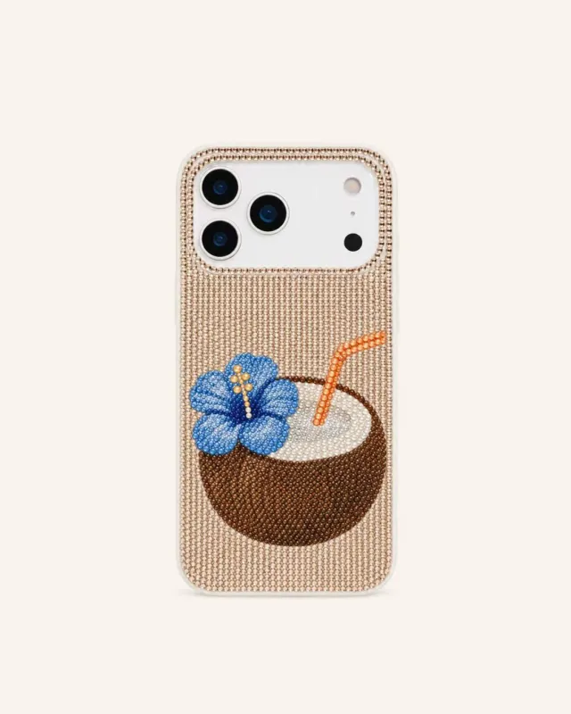 Coconut Drink Artificial Crystal Phone Case - Champagne made by JW PEI