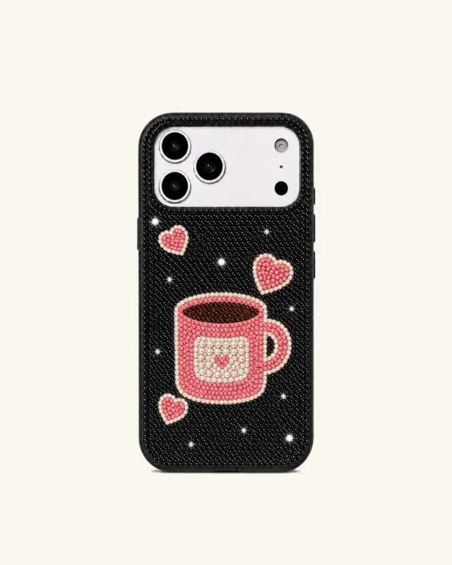 Coffee Mug Heart Phone Case – Black made by JW PEI