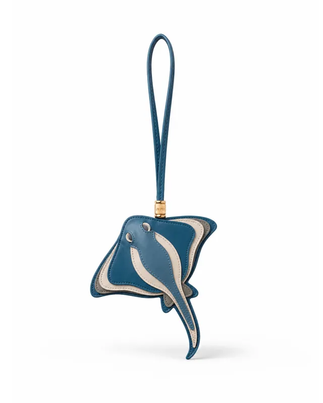 Stingray Bag Charm - Ocean Blue made by JW PEI