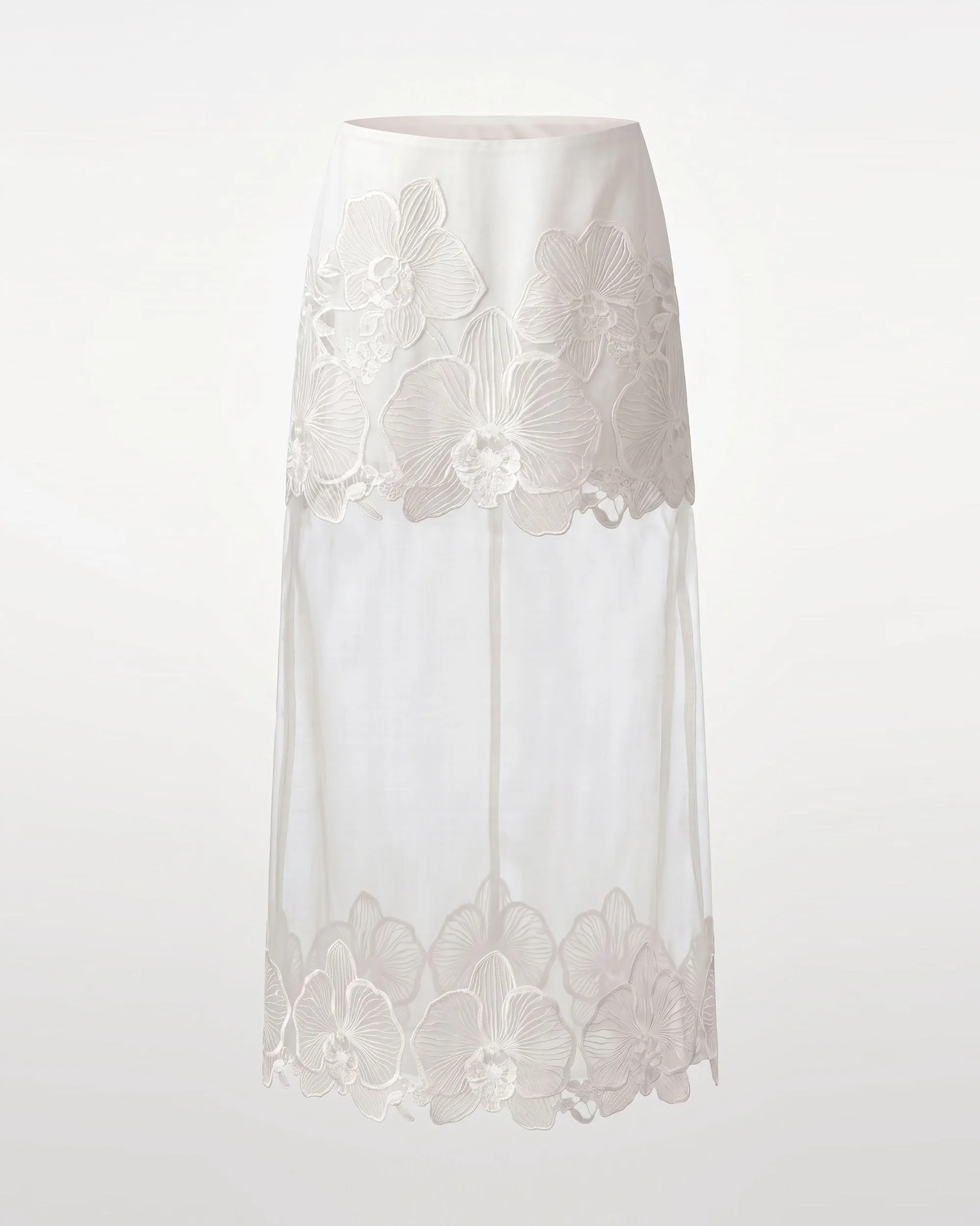 Orchid Embroidered Sheer Overlay Skirt - White sold by JW PEI product image thumbnail 3