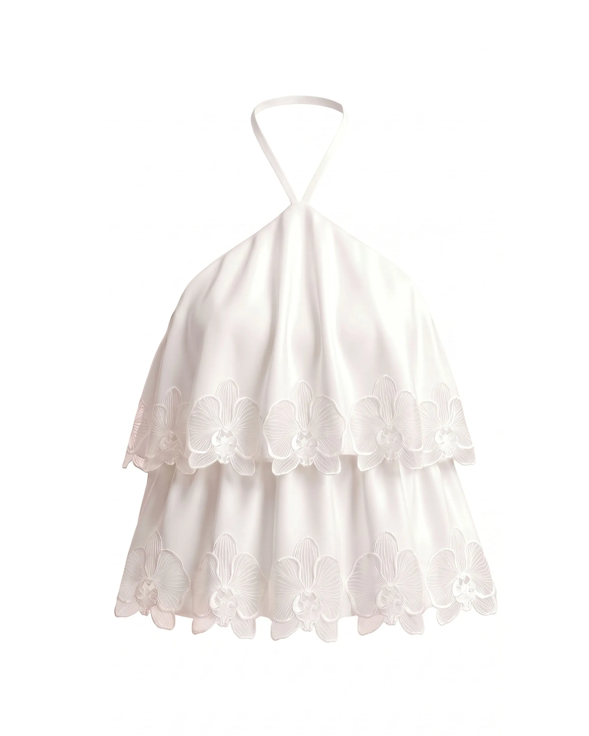 Orchid Embroidered Tiered Halter Top - White sold by JW PEI product image thumbnail 3