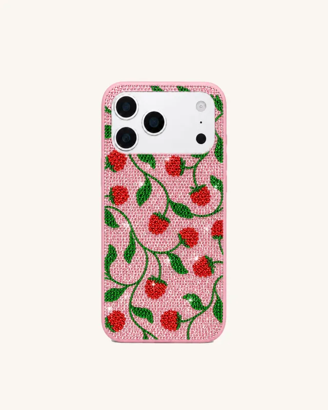 Strawberry Vine Artificial Crystal Phone Case - Pink made by JW PEI