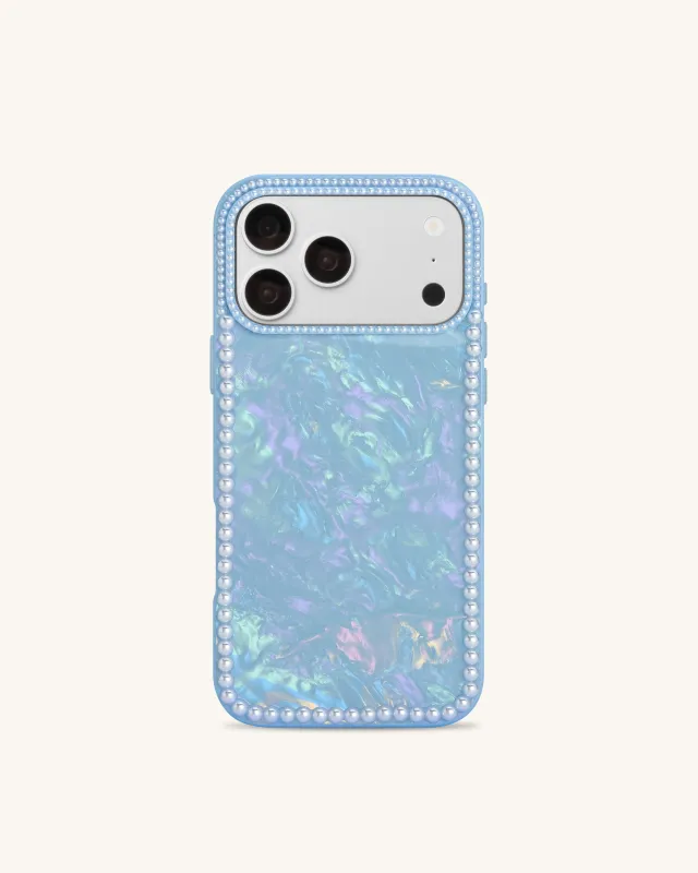 Pearl Marble Artificial Crystal Phone Case - Iridescent Blue made by JW PEI
