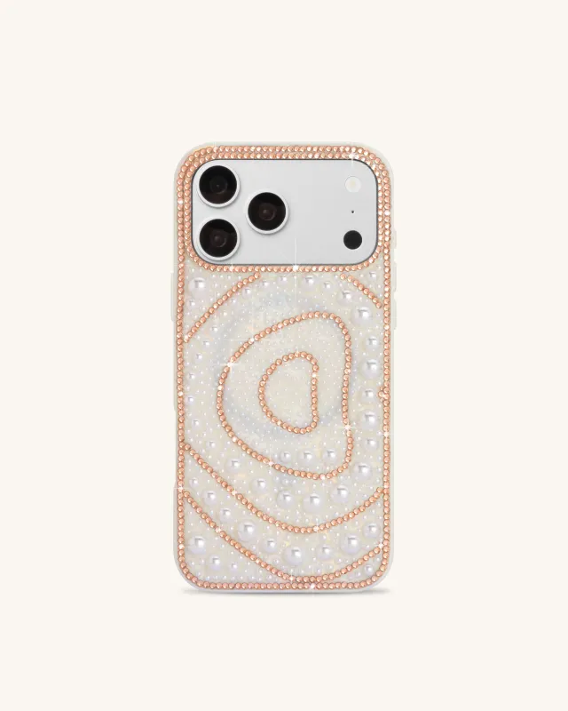 Pearl Swirl Artificial Crystal Phone Case ā White made by JW PEI