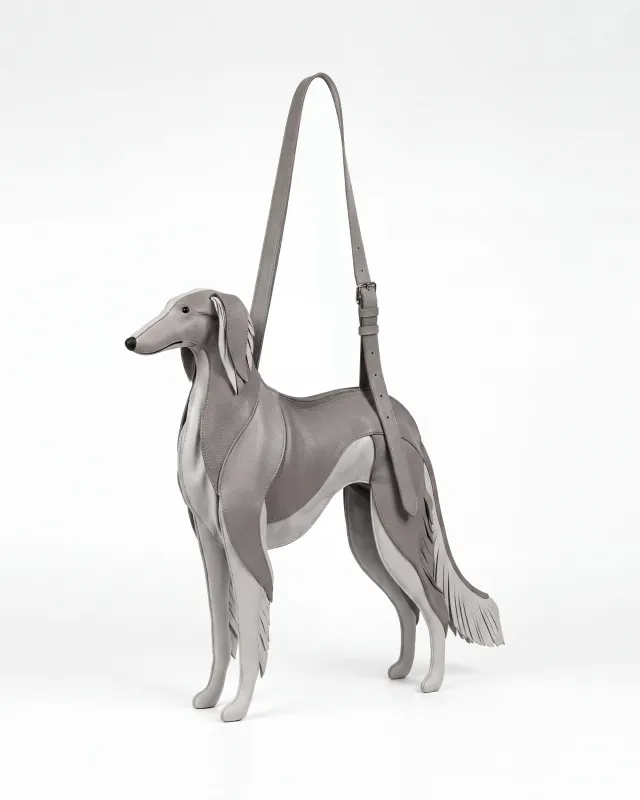 Sighthound Shaped Shoulder Bag - Slate Gray made by JW PEI
