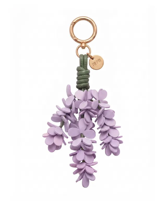 Wisteria Floral Bag Charm - Lavender made by JW PEI