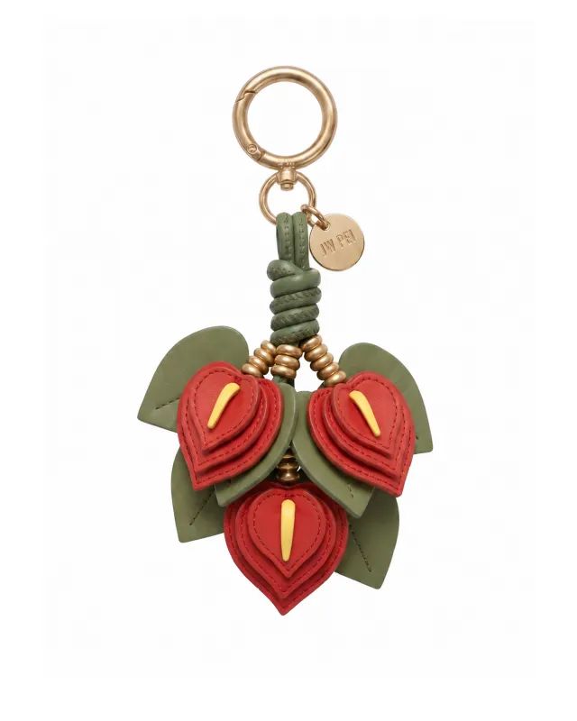 Anthurium Floral Bag Charm - Scarlet Red made by JW PEI
