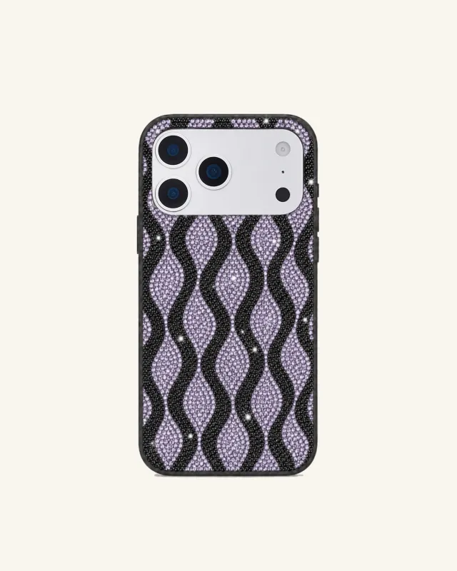 Wavy Rhinestone Phone Case – Purple made by JW PEI