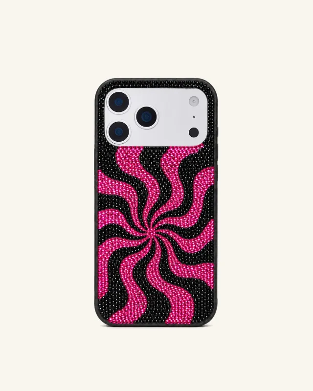 Swirl Rhinestone Phone Case – Pink made by JW PEI