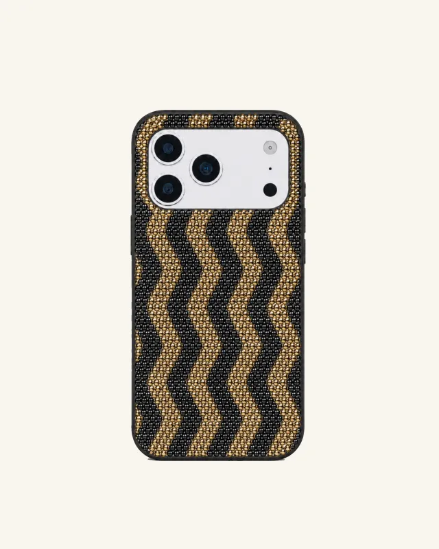 Zigzag Rhinestone Phone Case – Gold made by JW PEI