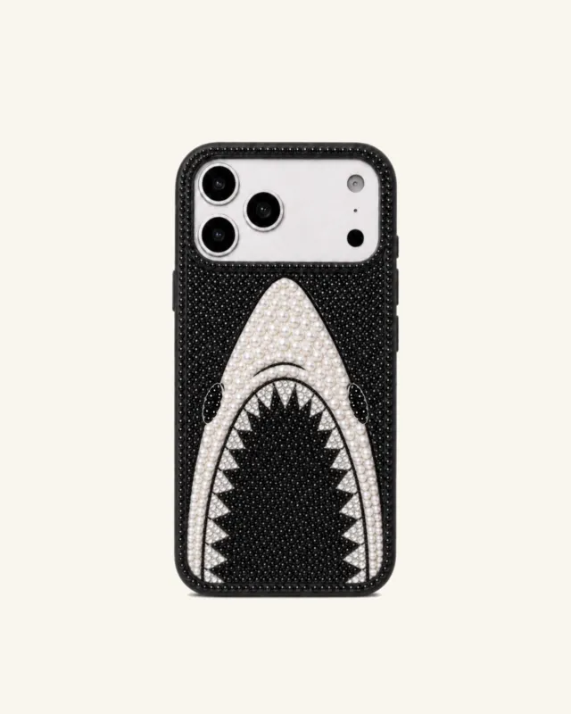 Shark Mouth Pearl Phone Case - Black made by JW PEI