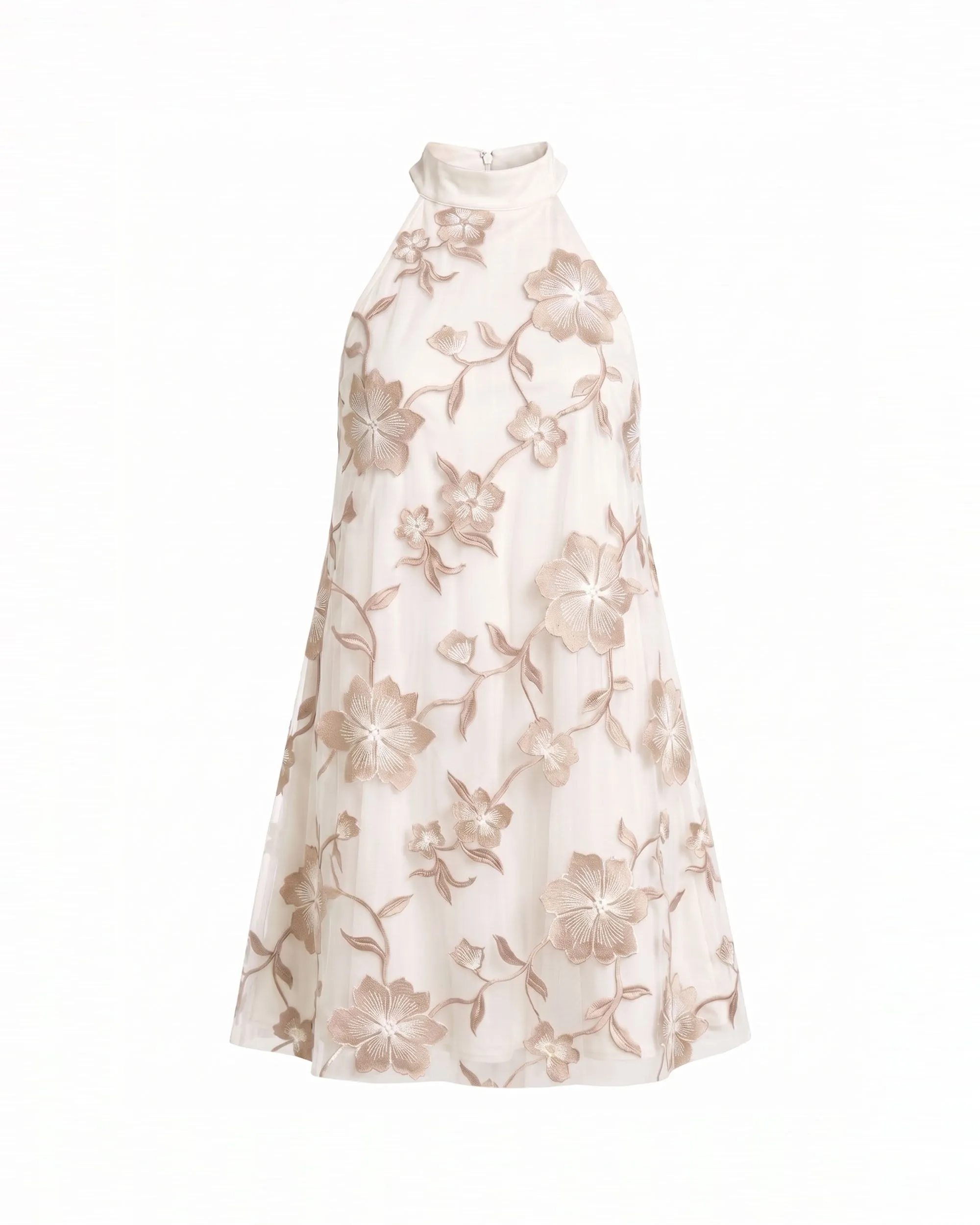 Floral Embroidered Halter Mini Dress - Ivory sold by JW PEI product image thumbnail 3