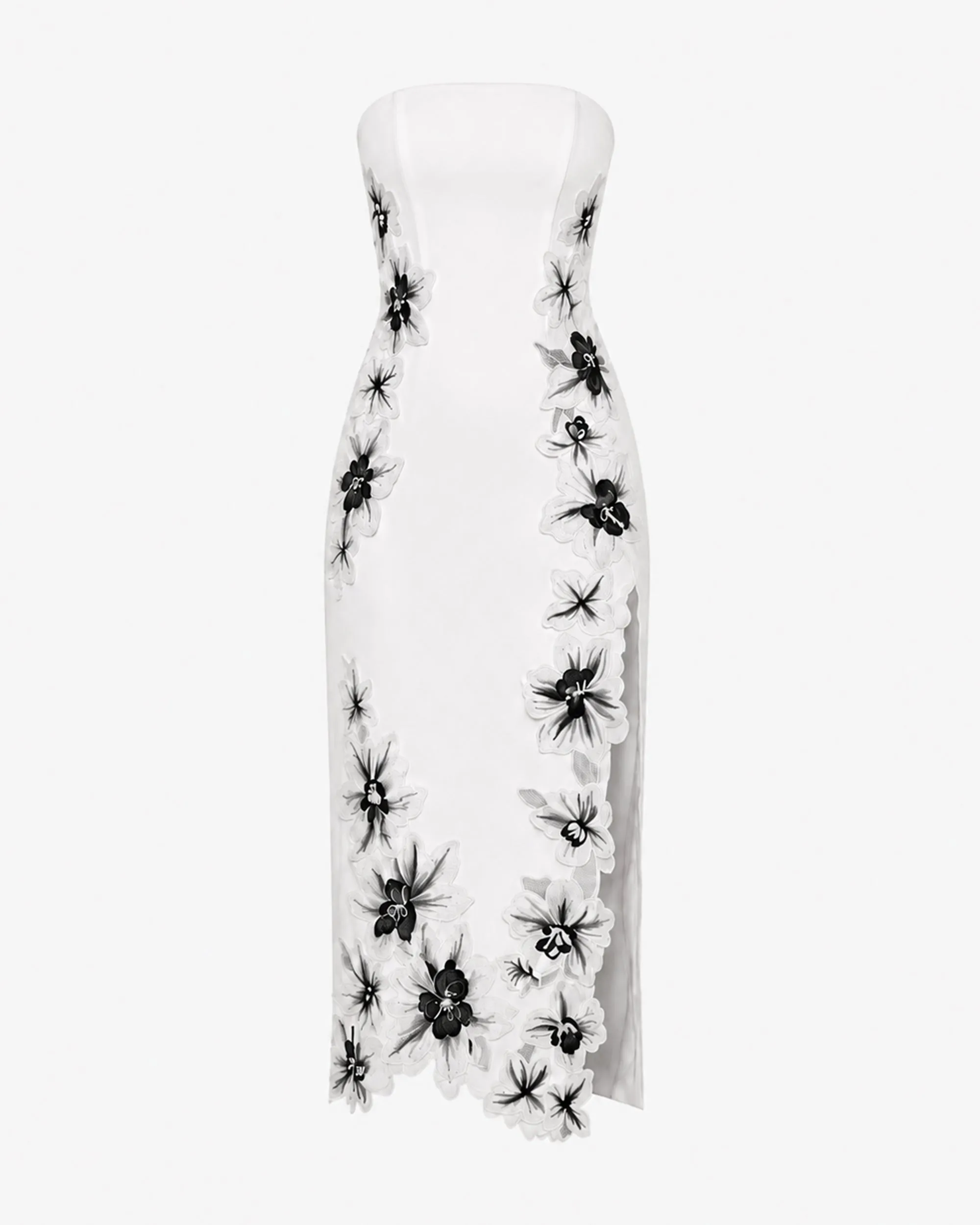 Flower Embroidered Strapless Midi Dress - White sold by JW PEI product image thumbnail 3