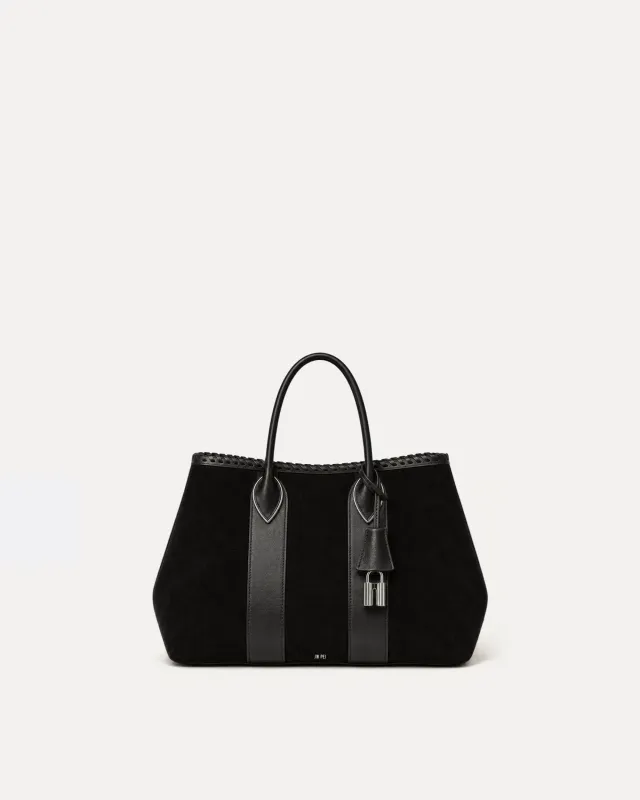 Maya Suede Tote - Black made by JW PEI