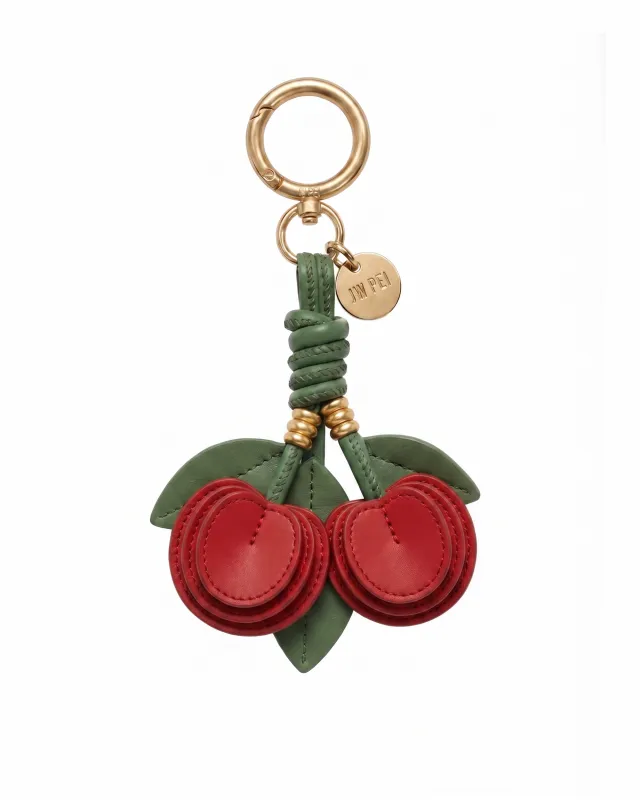 Cherry Cluster Bag Charm - Red made by JW PEI