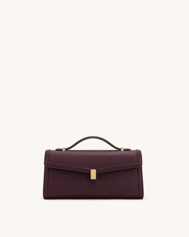 Delphine Saffiano Top Handle Bag - Deep Burgundy made by JW PEI