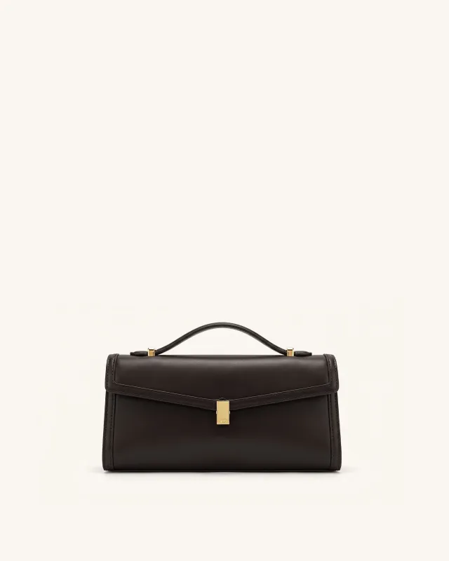 Delphine Top Handle Bag - Dark Brown made by JW PEI