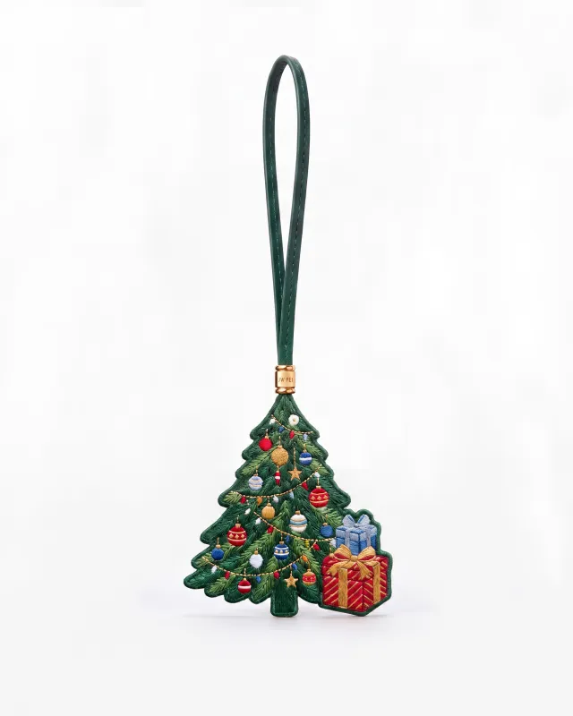 Embroidered Christmas Tree Bag Charm - Green made by JW PEI