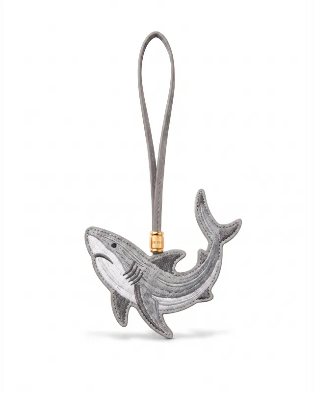 Embroidered Shark Bag Charm - Gray made by JW PEI