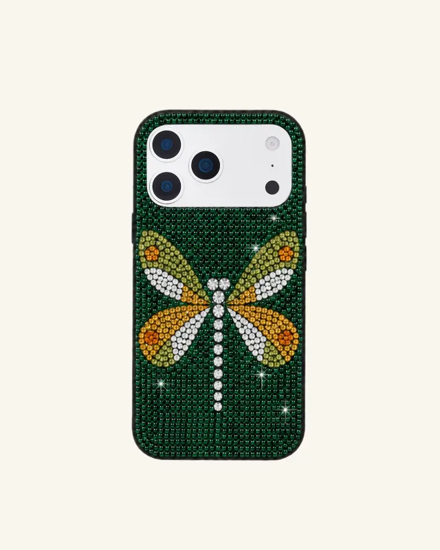 Dragonfly Artificial Crystal Phone Case - Green made by JW PEI