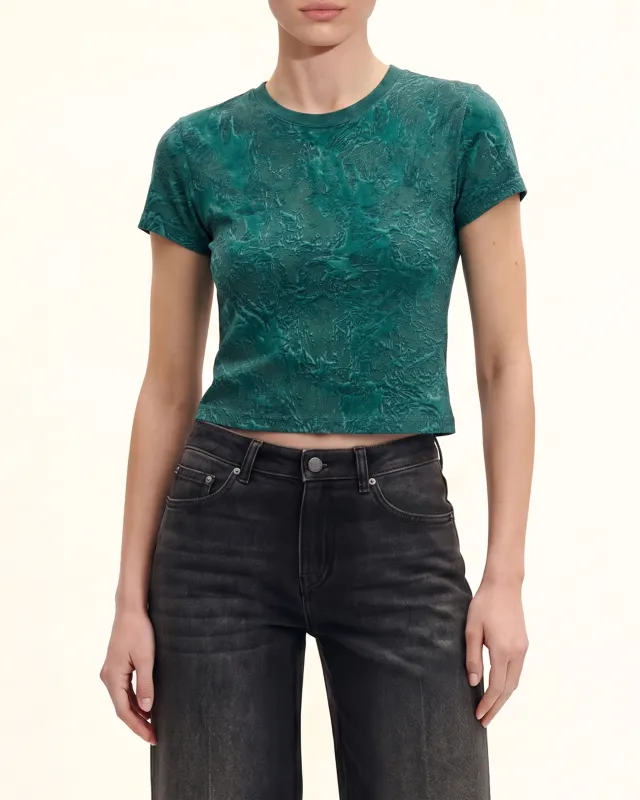 Crinkle Wash Cropped Tee - Emerald made by JW PEI