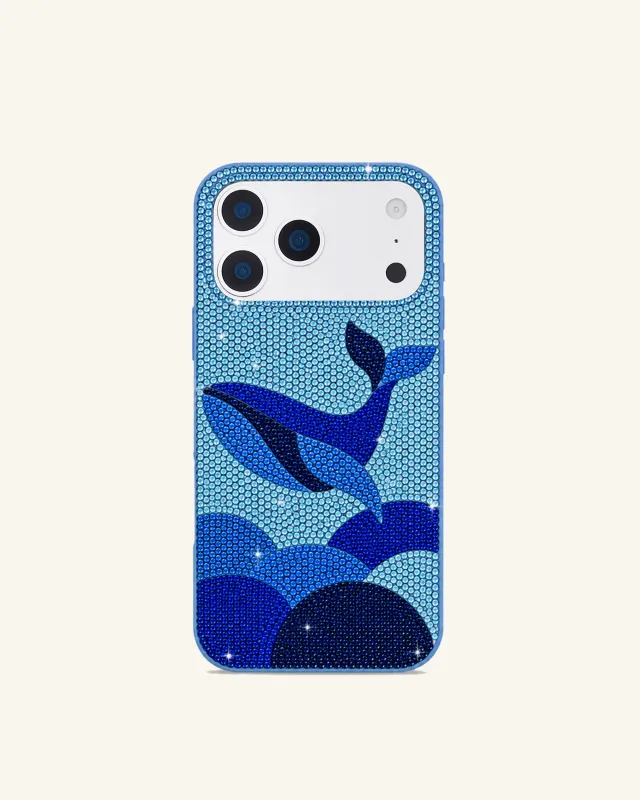 Blue Whale Rhinestone Phone Case – Blue made by JW PEI