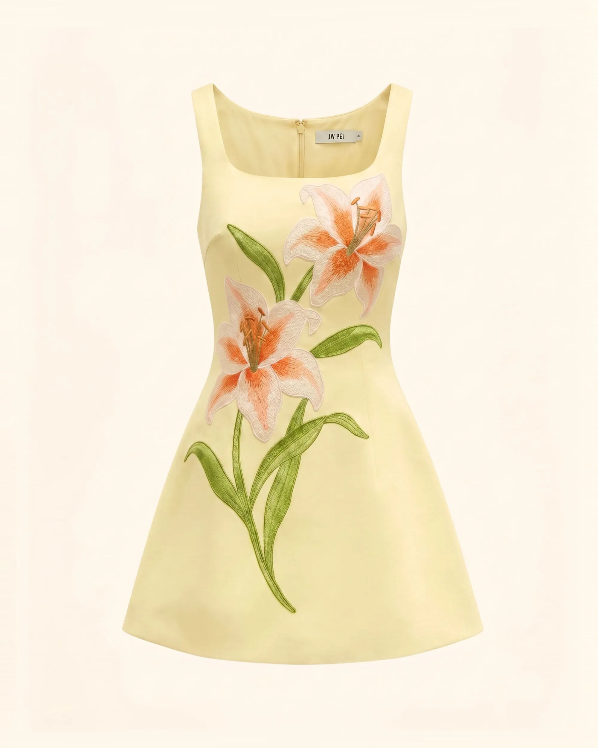 Lily Floral Print Sleeveless A-Line Mini Dress - Yellow sold by JW PEI product image thumbnail 3
