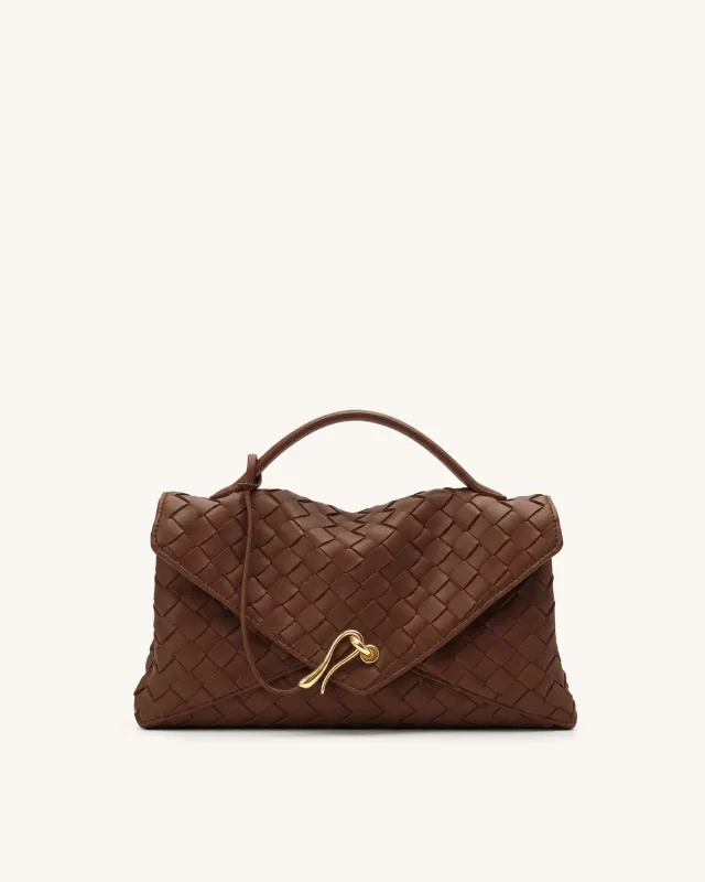 Celeste Woven Envelope Bag - Brown made by JW PEI