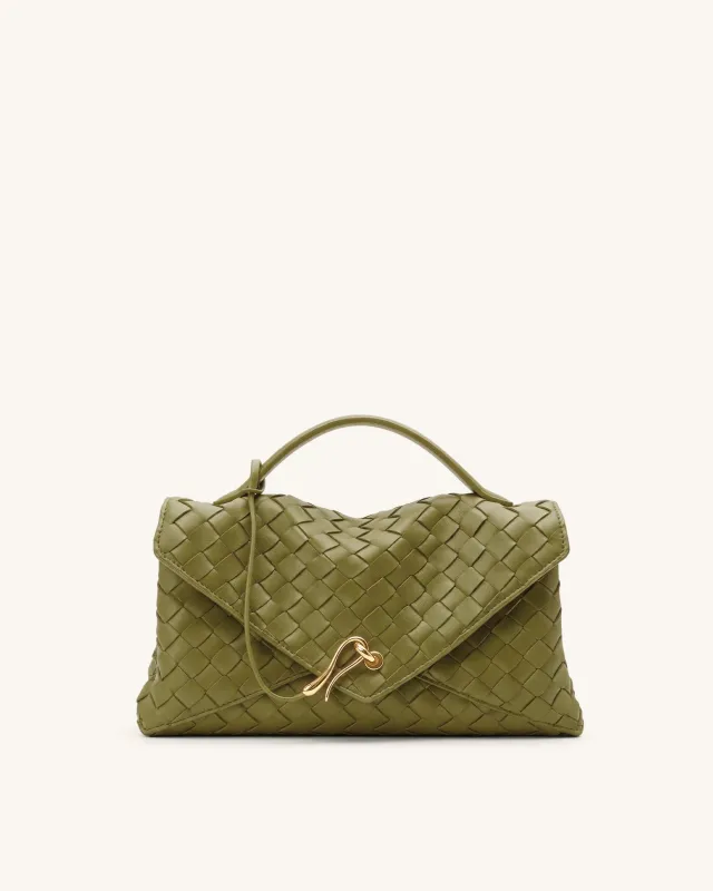Celeste Woven Envelope Bag - Olive Green made by JW PEI