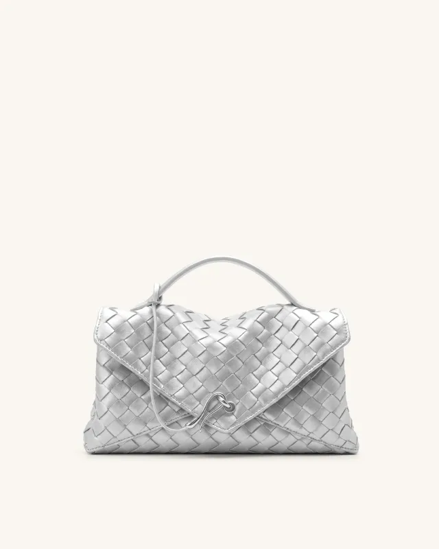 Celeste Woven Envelope Bag - Silver made by JW PEI