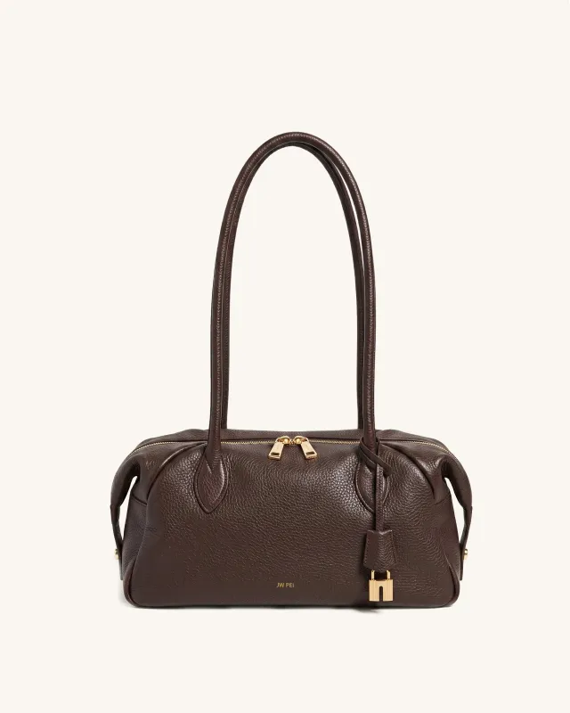 Zora Pebbled Soft-Structured Shoulder Bag - Brown made by JW PEI