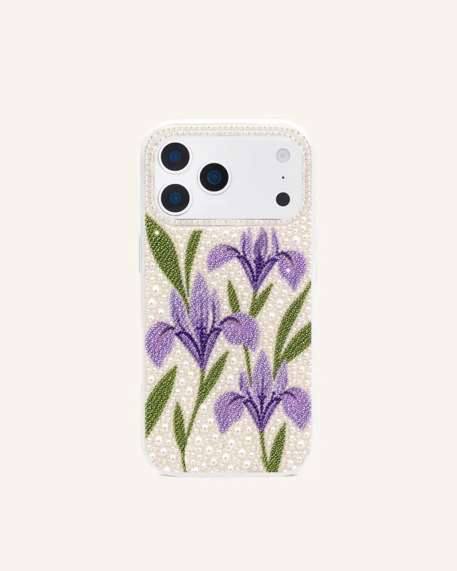 Iris Pearl Artificial Crystal Phone Case – White made by JW PEI