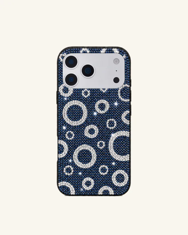 Bubble Ring Artificial Crystal Phone Case - Navy made by JW PEI
