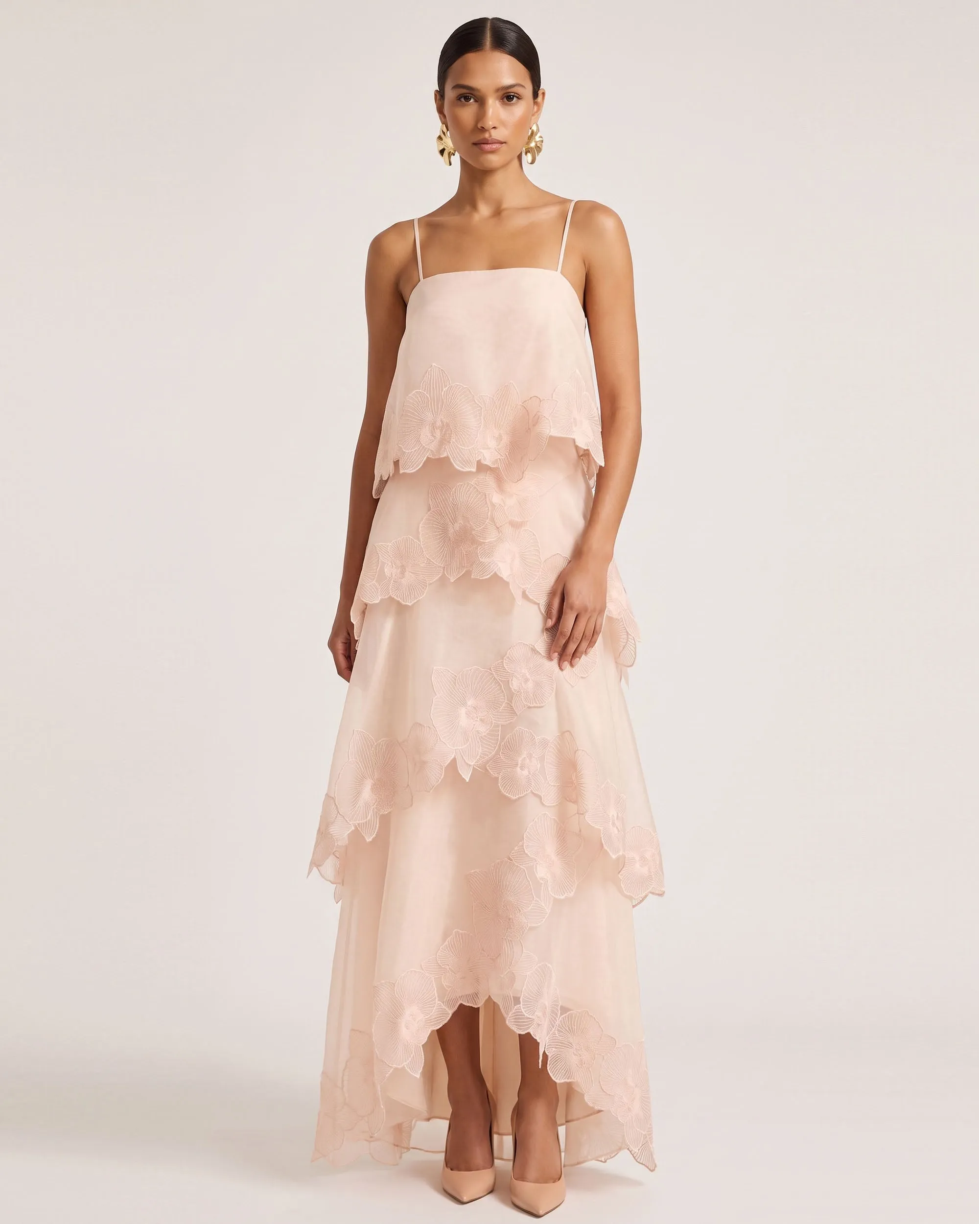 Orchid Embroidered Layered Maxi Dress - Light Pink sold by JW PEI product image thumbnail 2