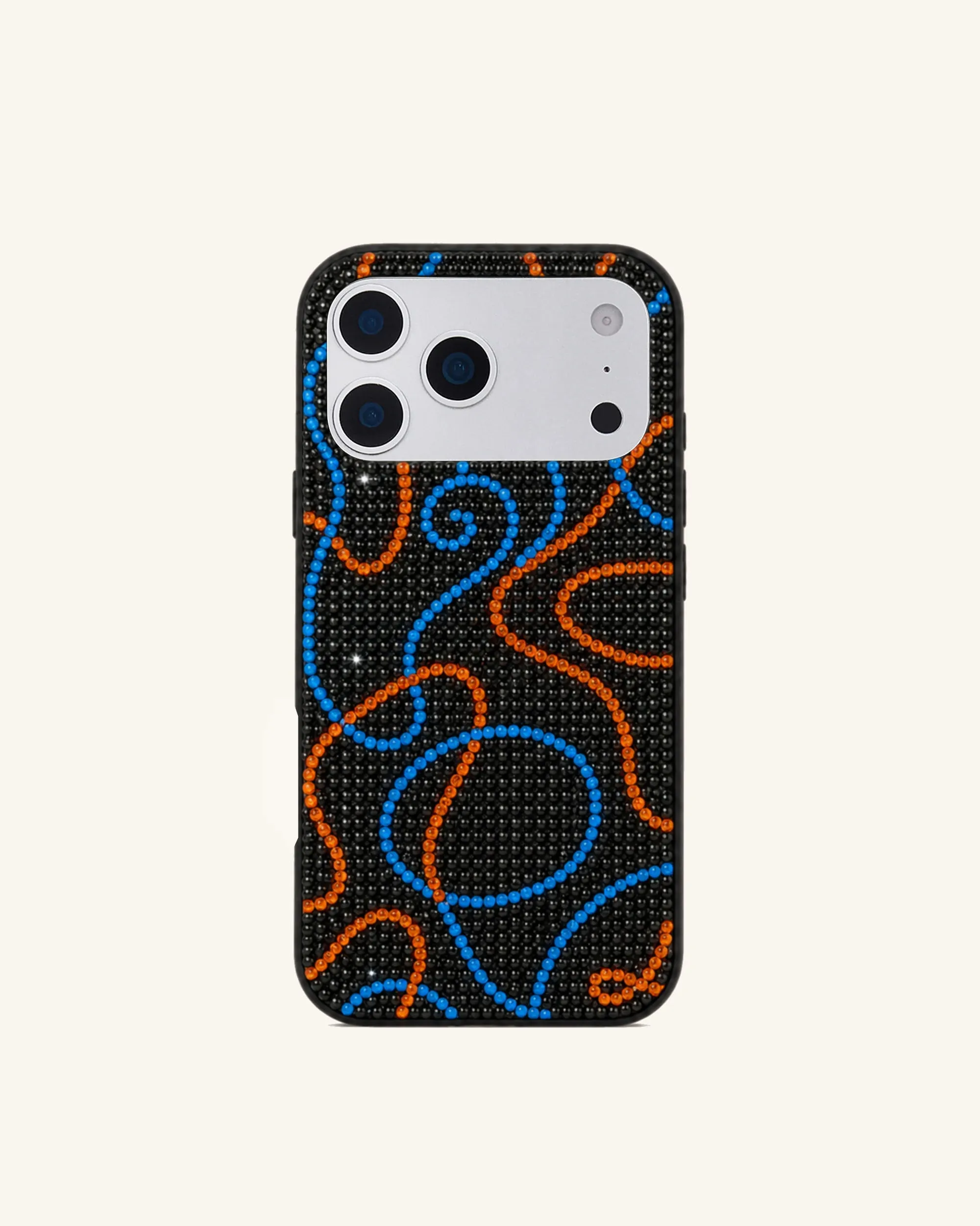 Swirl Line Artificial Crystal Phone Case - Black sold by JW PEI
