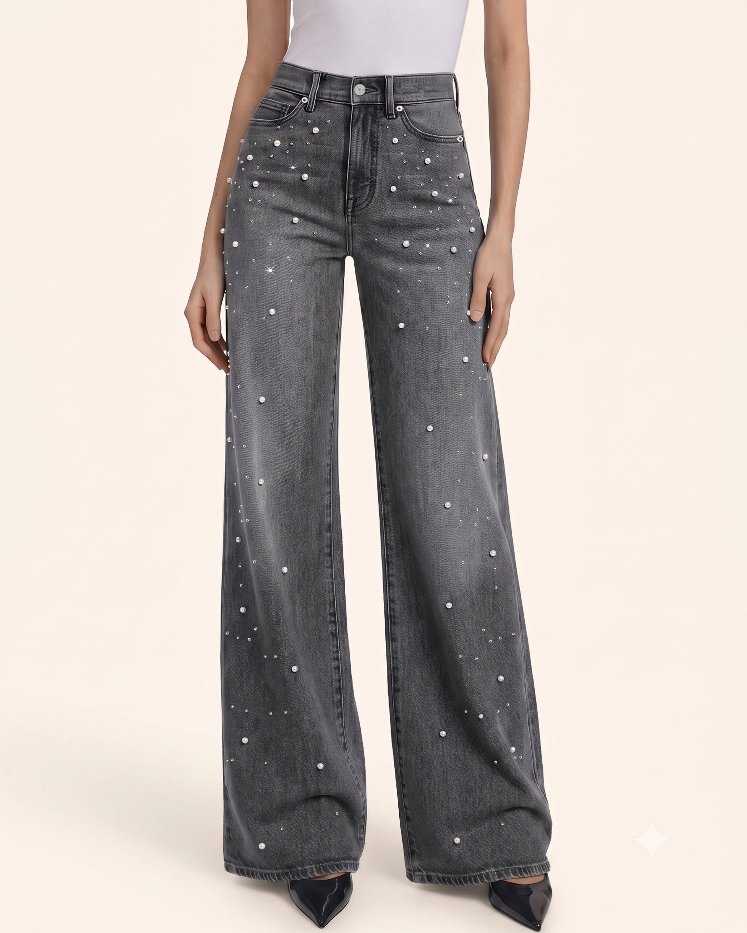 The Mermaid Shimmer Pearl Jeans - Ash Wash sold by JW PEI