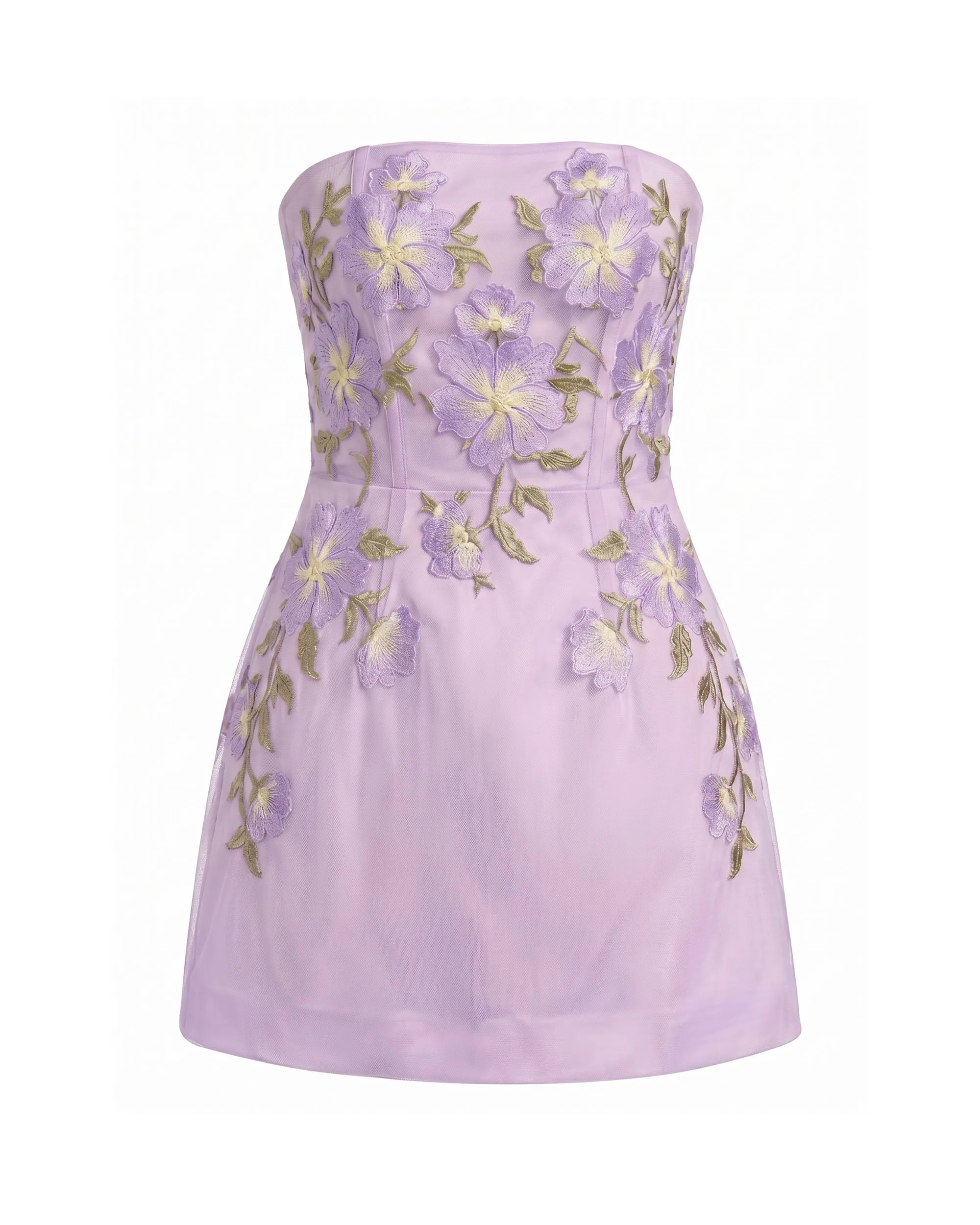 Floral Embroidered
Strapless Corset Mini Dress - Light Purple sold by JW PEI product image thumbnail 3