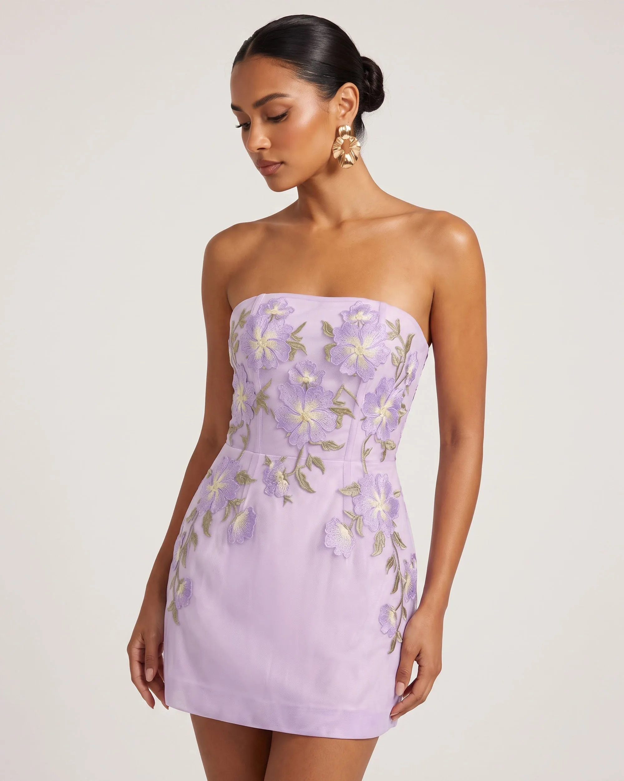 Floral Embroidered
Strapless Corset Mini Dress - Light Purple sold by JW PEI product image thumbnail 2