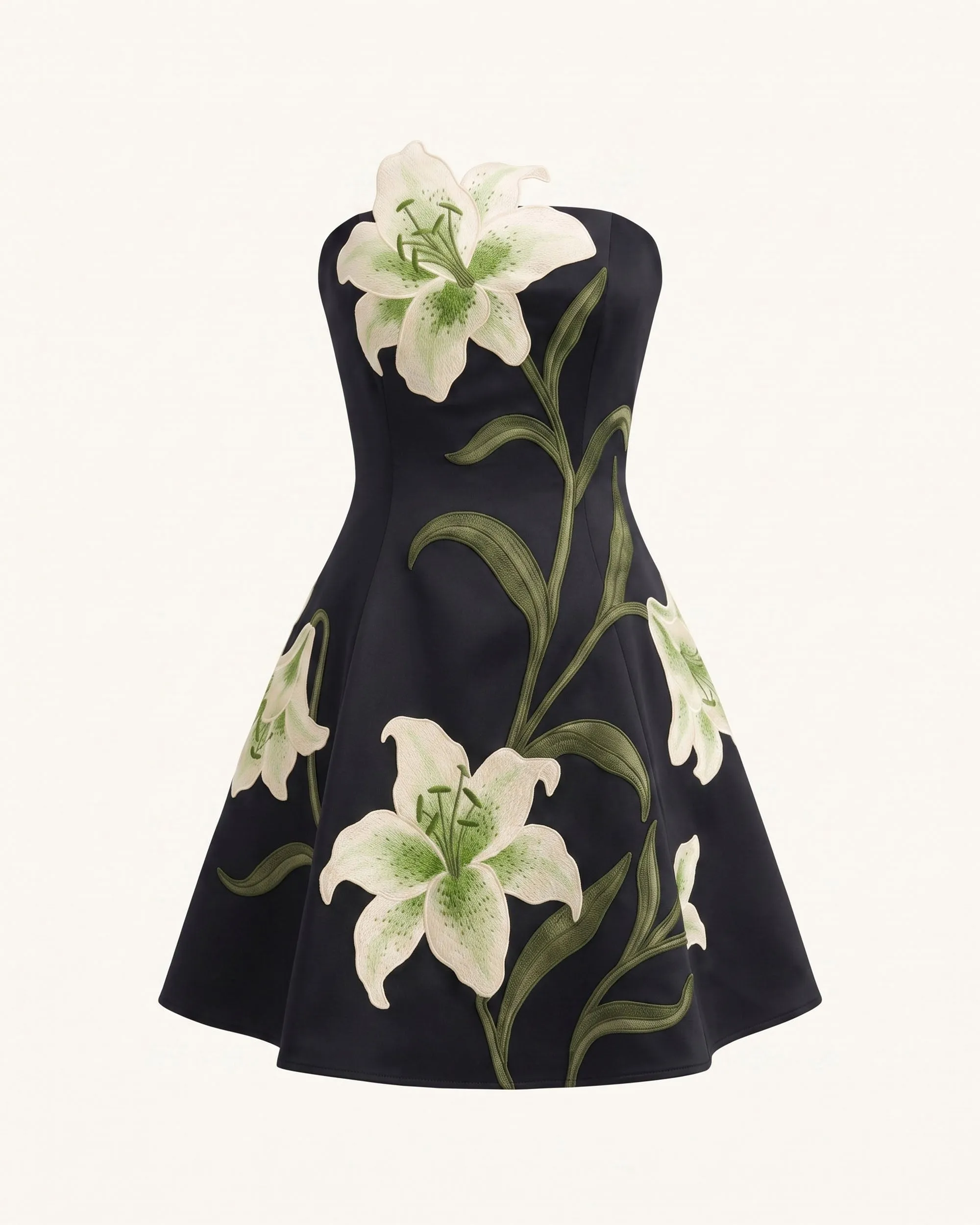 Lily Floral Print Strapless A-Line Mini Dress - Black sold by JW PEI product image thumbnail 3