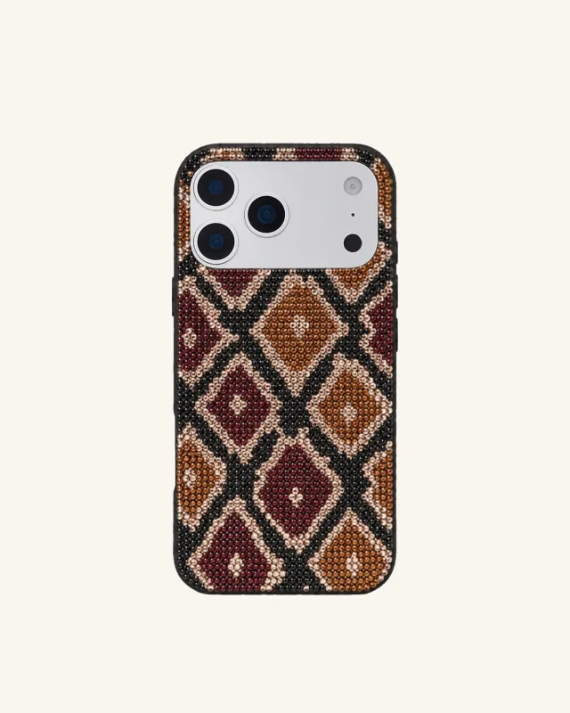 Geometric Rhinestone Phone Case – Brown made by JW PEI